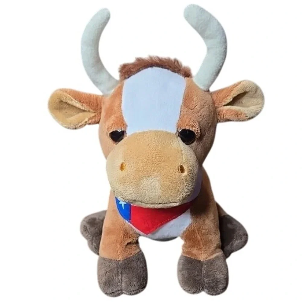 Texas Longhorn Plush, State Flag Bandanna,‎ Weighted Feet, 9
